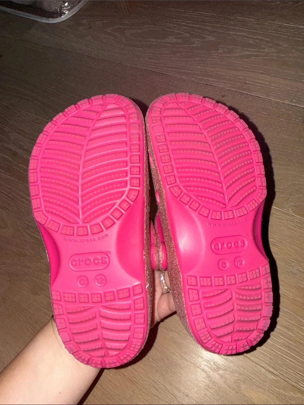 Crocs pink glitter girls size c12